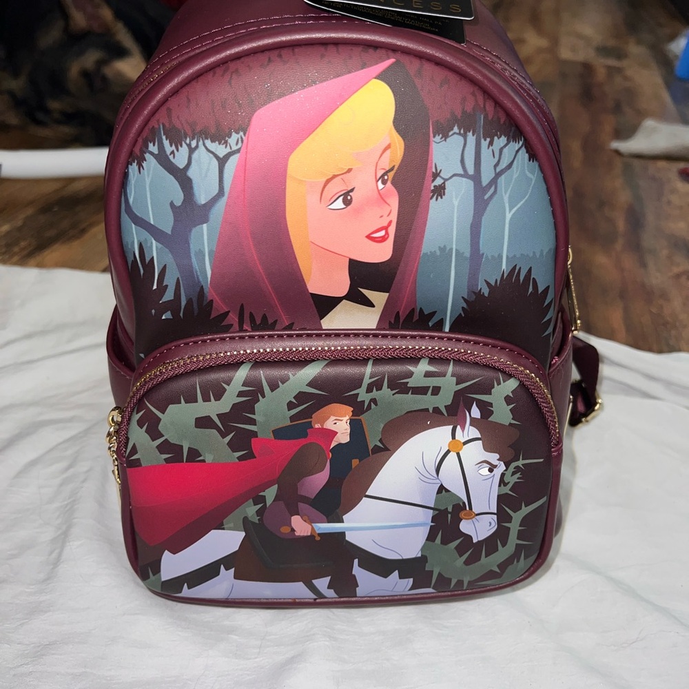 Loungefly Purple Maroon Sleeping Beauty Backpack